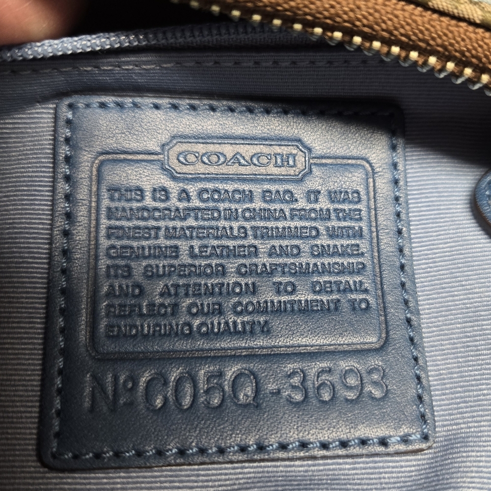 Vintage Coach 3693 Patchwork Python Trim Mini Sho… - image 7